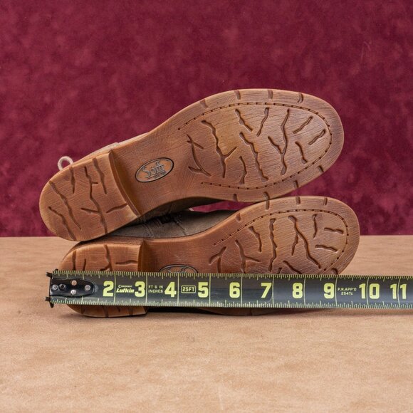 Sofft Wmn Sharnell Low Distress Beige Suede Waterproof Back Lace-up Boots 6.5 - Picture 5 of 8